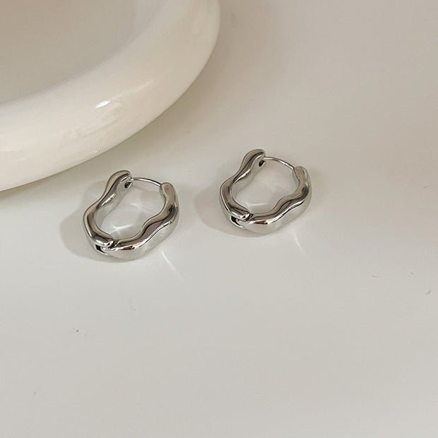 Hoop Ohrringe Organic Flow Floriana Modernes Fließendes Design Inspiriert Von Natürlichen Formen Spiegelndes Finish