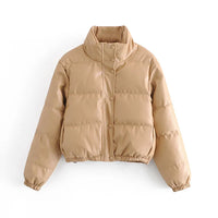 Wattierte Lederjacke mit moderner Optik