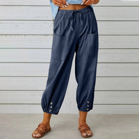 Elda Hosen - Damen Leinen-Capri-Hose für entspannten Komfort im lockeren Stil