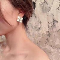 Verónica Emaille Blumen Ohrringe Eleganter Stil Florales Design Schmuck Accessoire