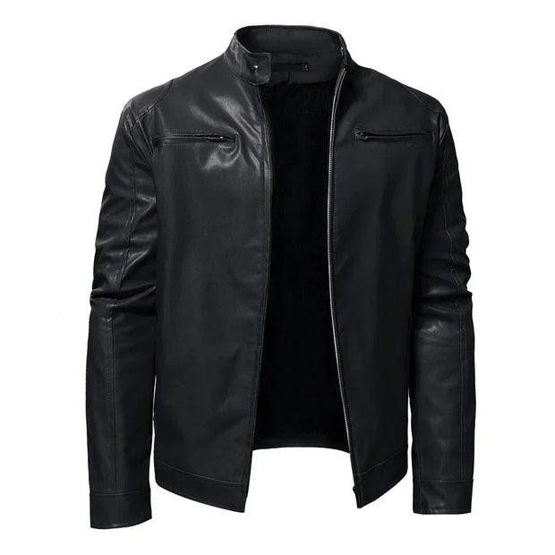 Zeitlose Lederjacke im Biker-Stil