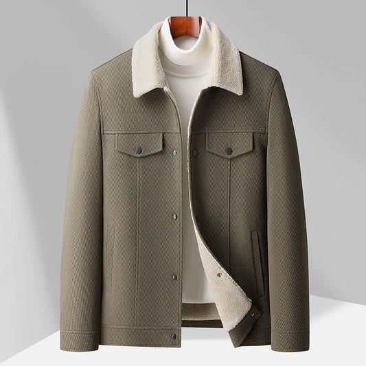 Herren-Fleece-Kragenjacke - Olivier