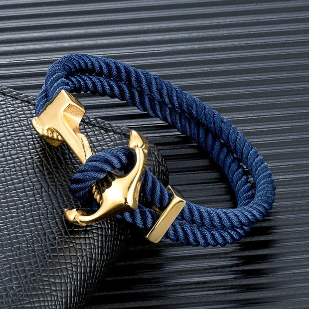 Nautilus Seilarmband Mit Goldener Ankerverschluss Elegantes Kordelarmband Für Freiheit Und Stil