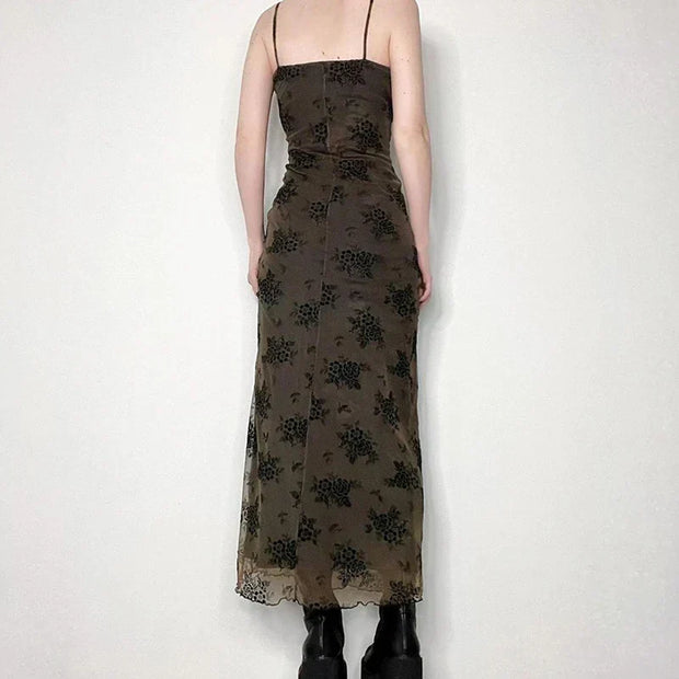Verona - Vintage-Kleid aus floraler Spitze mit transparentem Overlay