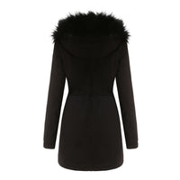 Sara - Damen Parka Mantel Mittellang mit Pelzkragen Chic