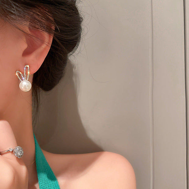 Hasenohrringe Mit Perlen Und Kristalle Flavia Eleganter Ohrschmuck Für Den Alltag