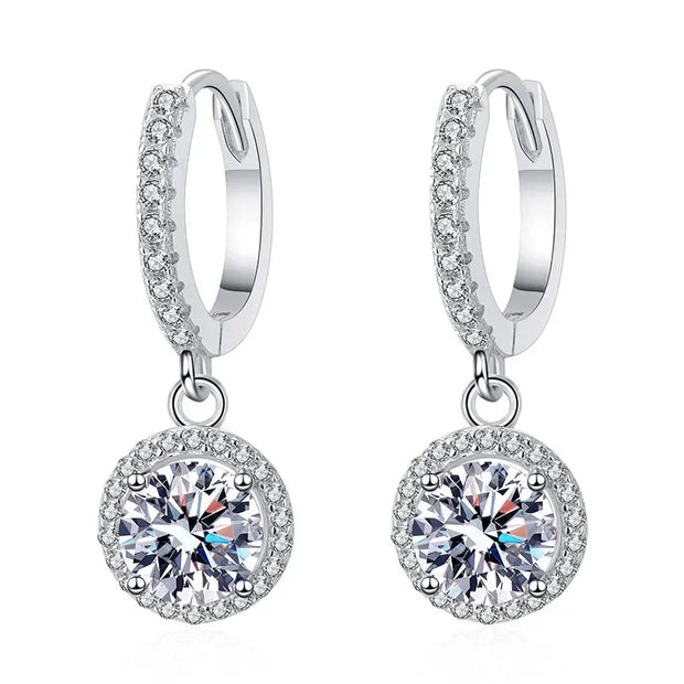 Sterlingsilber 1 Karat Moissanit Ohrringe