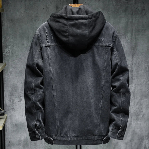 Herren Jeansjacke mit moderner Kapuze - Elrick