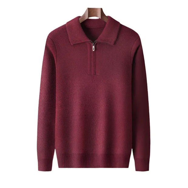 Herren Strickpullover mit halbem Reißverschluss - Lauro
