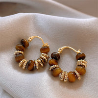 Parisa Tigerauge Creolen Mit Perlen Runde Ohrringe Aus Tigerauge Naturstein Schmuck Für Elegante Looks