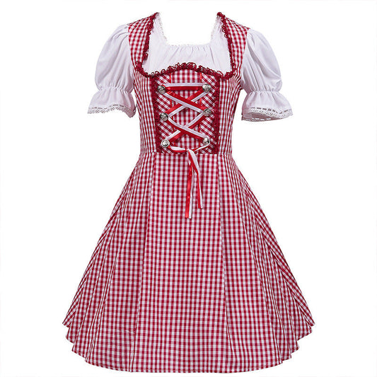 Dirndl Damen Klassisch Kariert Rot-Weiß - Mallela