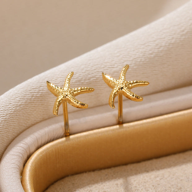 Ohrringe Starry Shores Zoe Natürliche Meeresinspiration Mit Texturierter Oberfläche Und Goldglanz