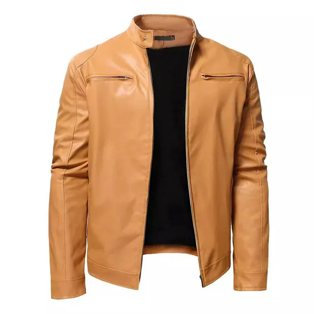 Zeitlose Lederjacke im Biker-Stil