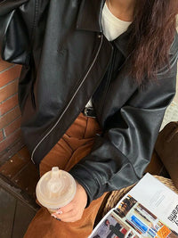 Lederjacke im Vintage-Stil