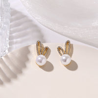 Hasenohrringe Mit Perlen Und Kristalle Flavia Eleganter Ohrschmuck Für Den Alltag