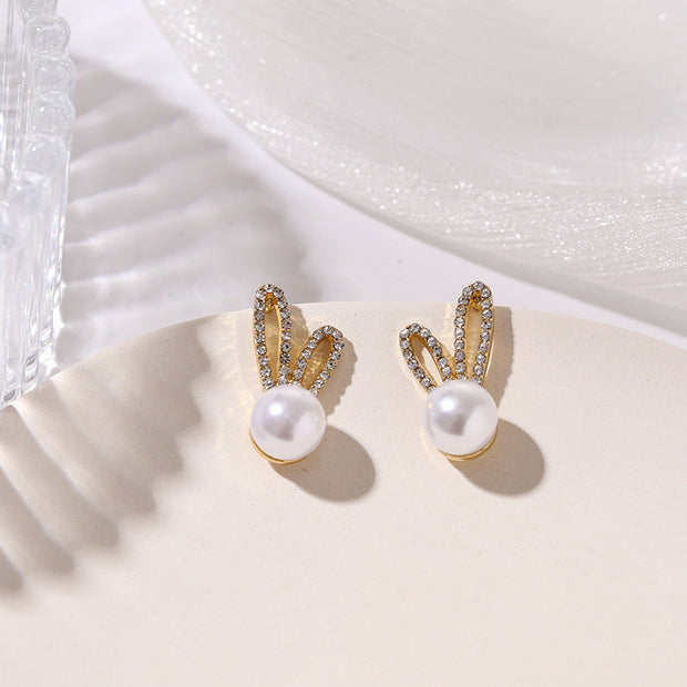 Hasenohrringe Mit Perlen Und Kristalle Flavia Eleganter Ohrschmuck Für Den Alltag