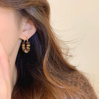 Parisa Tigerauge Creolen Mit Perlen Runde Ohrringe Aus Tigerauge Naturstein Schmuck Für Elegante Looks