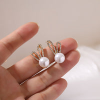 Hasenohrringe Mit Perlen Und Kristalle Flavia Eleganter Ohrschmuck Für Den Alltag