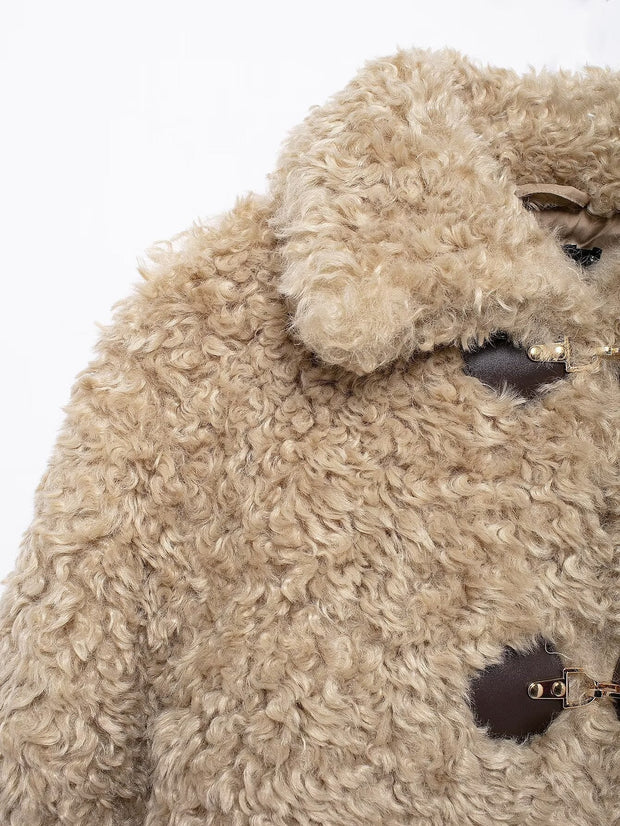 Damen-Teddyjacke mit Schnallenverschluss - Keren