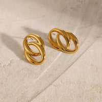Ohrringe Double Deluxe Noor Verschlungenes Design Mit Zwei Polierte Ringe Für Alltag Und Anlässe