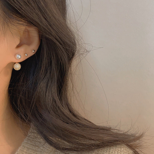 Ohrringe Pearly Pops Sariya - Elegante Perlen Mit Kristallkugeln, Moderner Glamour