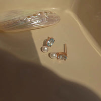 Ohrringe Pearly Duet Aaliyah Elegante Perlen Und Facettierter Stein Verbinden Moderner Charme Für Besondere Anlässe