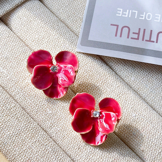 Üppige Blüten-Ohrringe Mit Skulptierten Blütenblättern Laura - Femininer Moderner Schmuck