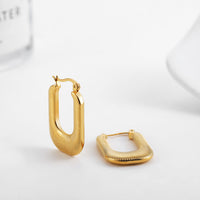 Ohrringe Luxe Arches Thalia Elegante Zeitgenössische Rechteckige Form Mit Sanft Abgerundeten Linien Und Goldglanz