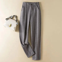Damen Wollhose mit hoher Taille - Selvia