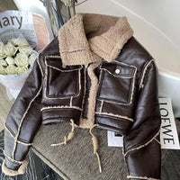 Kurze Lederjacke aus Lammleder