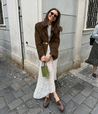Lose Wildlederjacke mit Retro-Samtaufschlägen - Loise