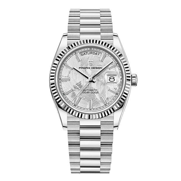 Klassische Analoguhr mit hochwertigem Metallarmband
