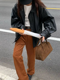 Lederjacke im Vintage-Stil