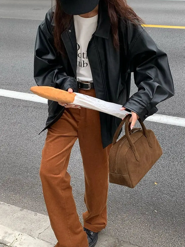 Lederjacke im Vintage-Stil