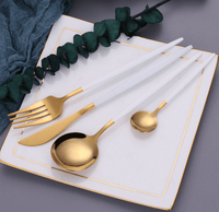 Modernes Besteckset Weiß-Gold – 24-teilig