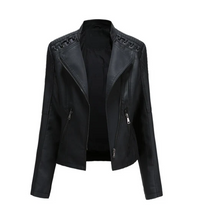 Klassische Lederjacke mit geradlinigem Design