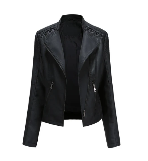 Klassische Lederjacke mit geradlinigem Design