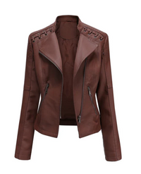 Klassische Lederjacke mit geradlinigem Design