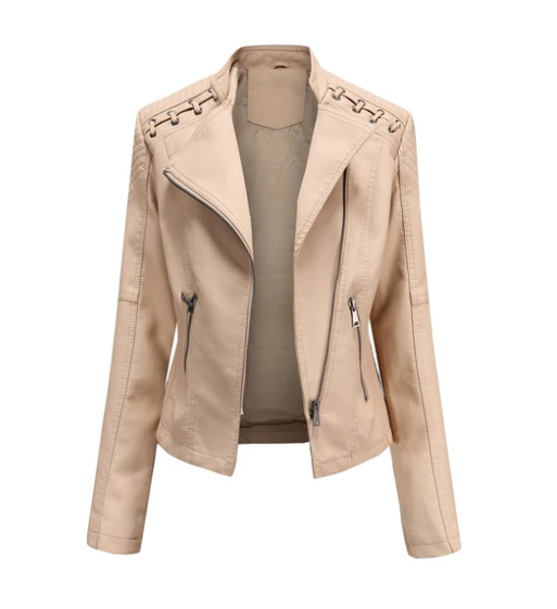 Klassische Lederjacke mit geradlinigem Design