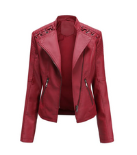 Klassische Lederjacke mit geradlinigem Design
