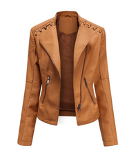 Klassische Lederjacke mit geradlinigem Design