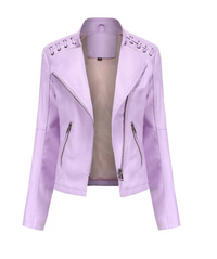 Klassische Lederjacke mit geradlinigem Design