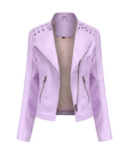 Klassische Lederjacke mit geradlinigem Design