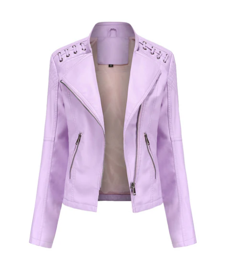 Klassische Lederjacke mit geradlinigem Design