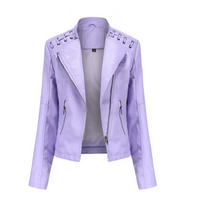 Klassische Lederjacke mit geradlinigem Design