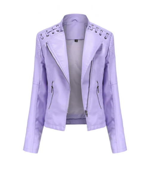 Klassische Lederjacke mit geradlinigem Design