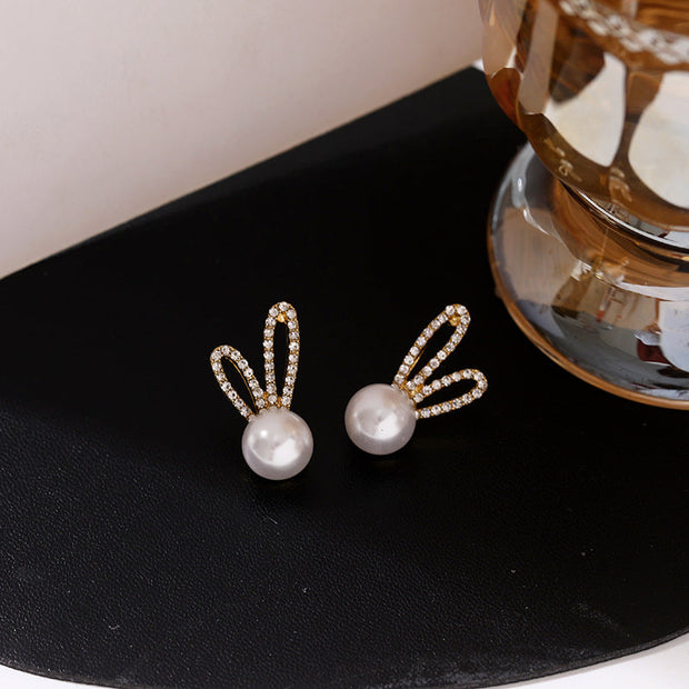Hasenohrringe Mit Perlen Und Kristalle Flavia Eleganter Ohrschmuck Für Den Alltag