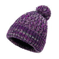 Einlagige Damenstrickmütze mit Bommel - Kireva