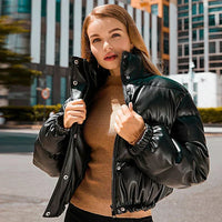 Wattierte Lederjacke mit moderner Optik