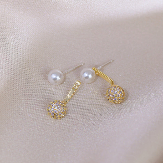 Ohrringe Pearly Pops Sariya - Elegante Perlen Mit Kristallkugeln, Moderner Glamour